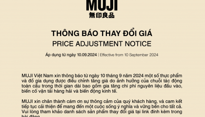 MUJI thông báo tăng giá, khách nói 'bình thường nhiều cái trên trời rồi, giờ tăng nữa'