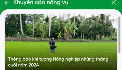 App Nông dân Việt Nam ra mắt 2 tiện ích mới: Thời tiết nông vụ; Giá cả thị trường