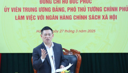 Phó Thủ tướng Chính phủ Hồ Đức Phớc làm việc với Ngân hàng Chính sách xã hội