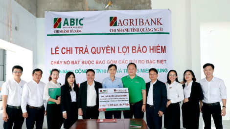 ABIC chi trả bồi thường hơn 11 tỷ đồng bảo hiểm cháy nổ cho một công ty ở Quảng Ngãi