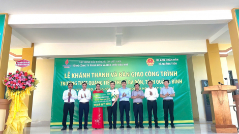 PVFCCo khánh thành Nhà lớp học và chức năng Trường THCS Quảng Tiên