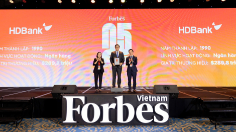 Forbes vinh danh HDBank Top 25 thương hiệu niêm yết dẫn đầu năm thứ 6 liên tiếp