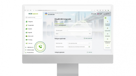 Khách hàng có thể liên hệ tổng đài Vietcombank nhanh chóng thông qua cuộc gọi Internet tích hợp trong VCB Digibank