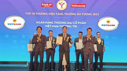 Vietbank vào top 10 thương hiệu tăng trưởng ấn tượng 2022