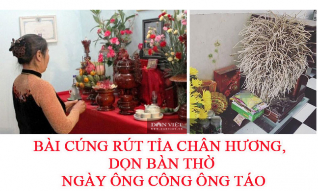 Bài cúng tỉa chân hương, lau dọn bàn thờ ngày ông Công ông Táo