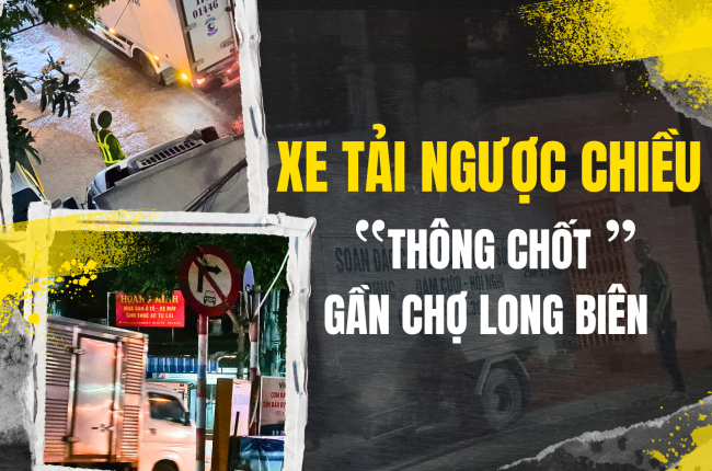 Xe tải thường xuyên đi vào đường cấm, 'thông chốt' Trạm tuần tra tại phường Phúc Xá (Hà Nội)