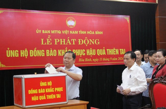 Hòa Bình phát động ủng hộ đồng bào khắc phục hậu quả thiên tai