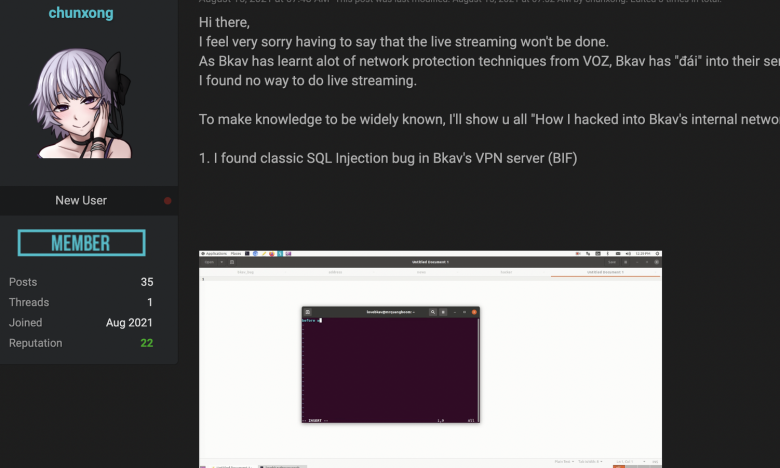 Không livestreams như đã nói, hacker tiết lộ đoạn video chi tiết quá trình tấn công BKAV?