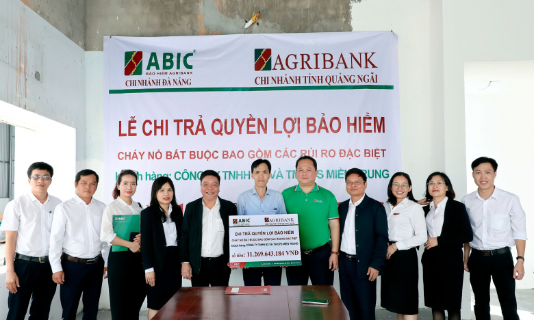 ABIC chi trả bồi thường hơn 11 tỷ đồng bảo hiểm cháy nổ cho một công ty ở Quảng Ngãi