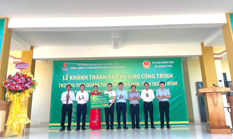 PVFCCo khánh thành Nhà lớp học và chức năng Trường THCS Quảng Tiên