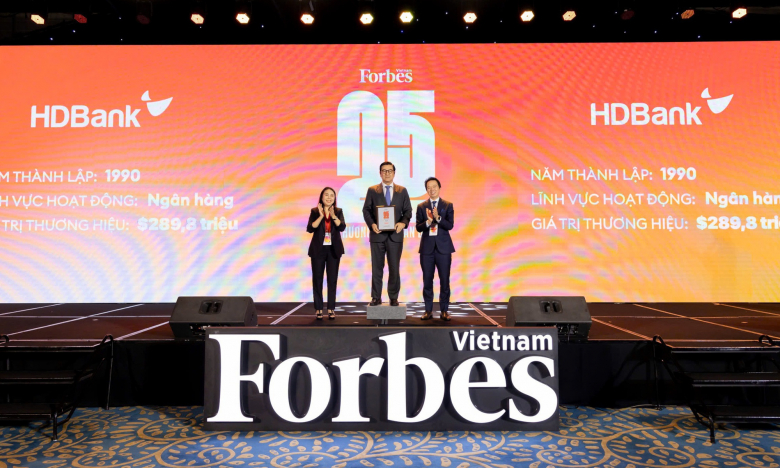 Forbes vinh danh HDBank Top 25 thương hiệu niêm yết dẫn đầu năm thứ 6 liên tiếp