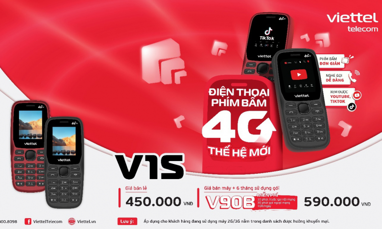 Viettel ra mắt điện thoại 4G V1S có tính năng đặc biệt giá chỉ từ 590.000đ