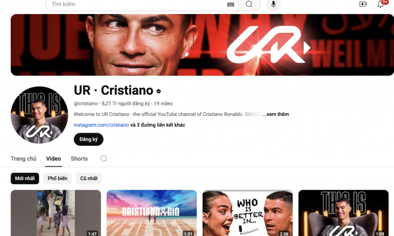 Ronaldo lập kênh Youtube, nhanh chóng đạt kỷ lục người đăng ký