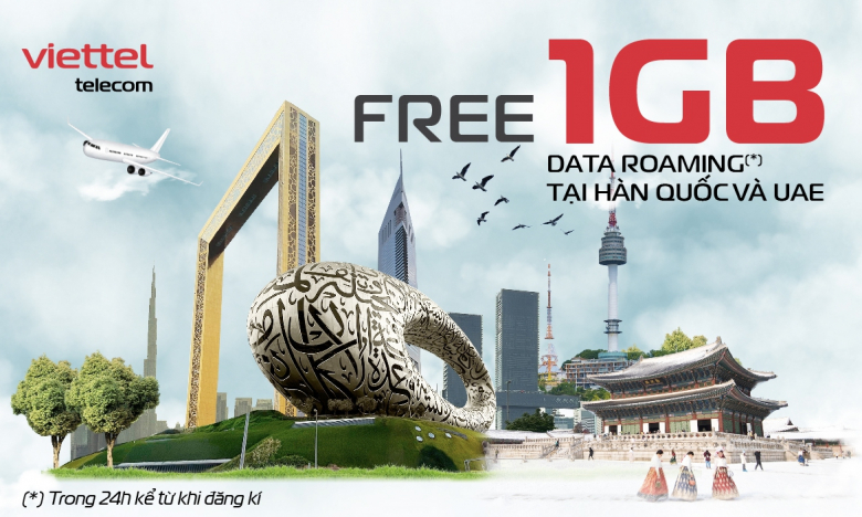 Nghỉ lễ 2/9, Viettel tặng Data Roaming miễn phí cho khách hàng đi Hàn Quốc, UAE