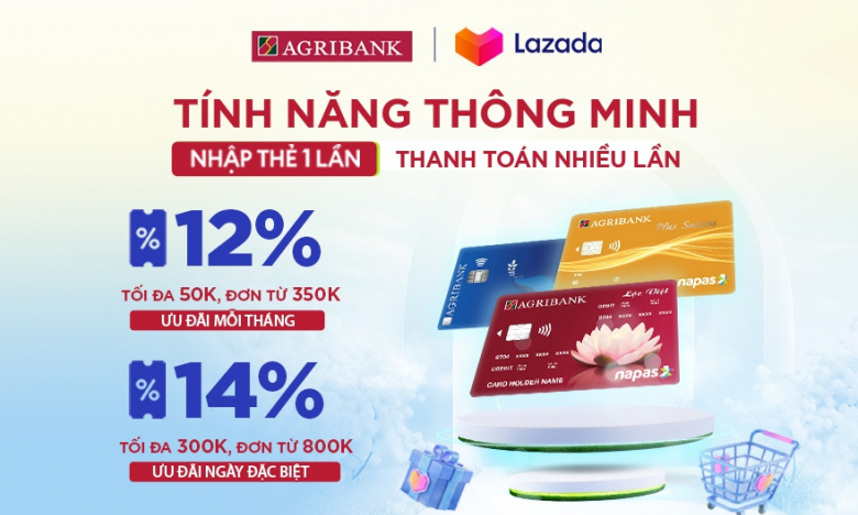 Nhập thẻ một lần, thanh toán nhiều lần với chủ thẻ Agribank Napas