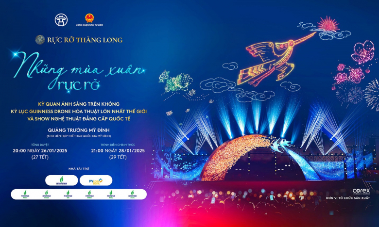 Petrovietnam và PVcomBank lần thứ hai đồng hành cùng TP. Hà Nội tổ chức trình diễn ánh sáng nghệ thuật “Rực rỡ Thăng Long”