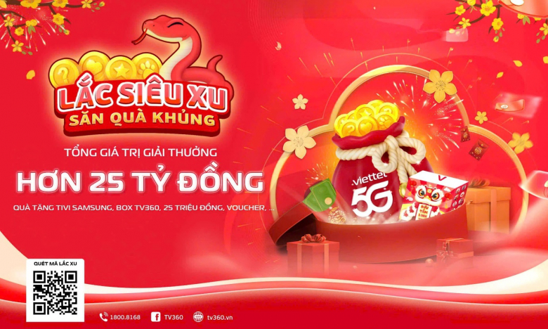 Cùng Viettel Lắc siêu xu 5G săn ngay linh giáp đón Tết Ất Tỵ 2025