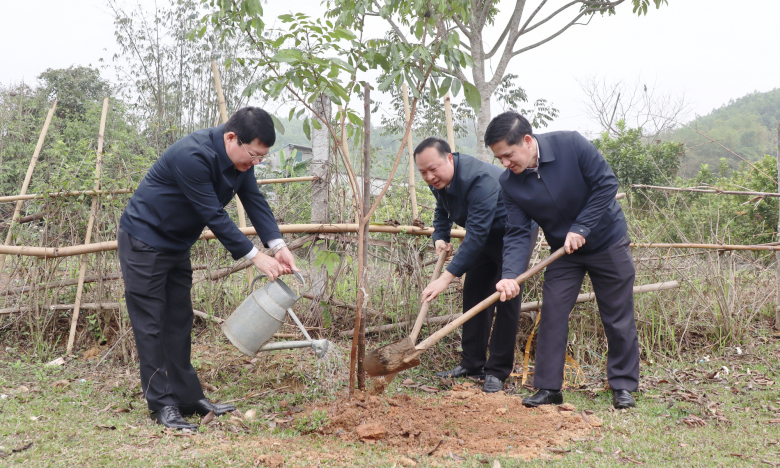 Phó Chủ tịch BCH Trung ương Hội NDVN Phạm Tiến Nam dự lễ phát động Tết trồng cây ở Hòa Bình
