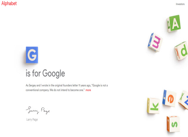 Google tái cấu trúc với Alphabet Inc. và tên miền abc.xyz